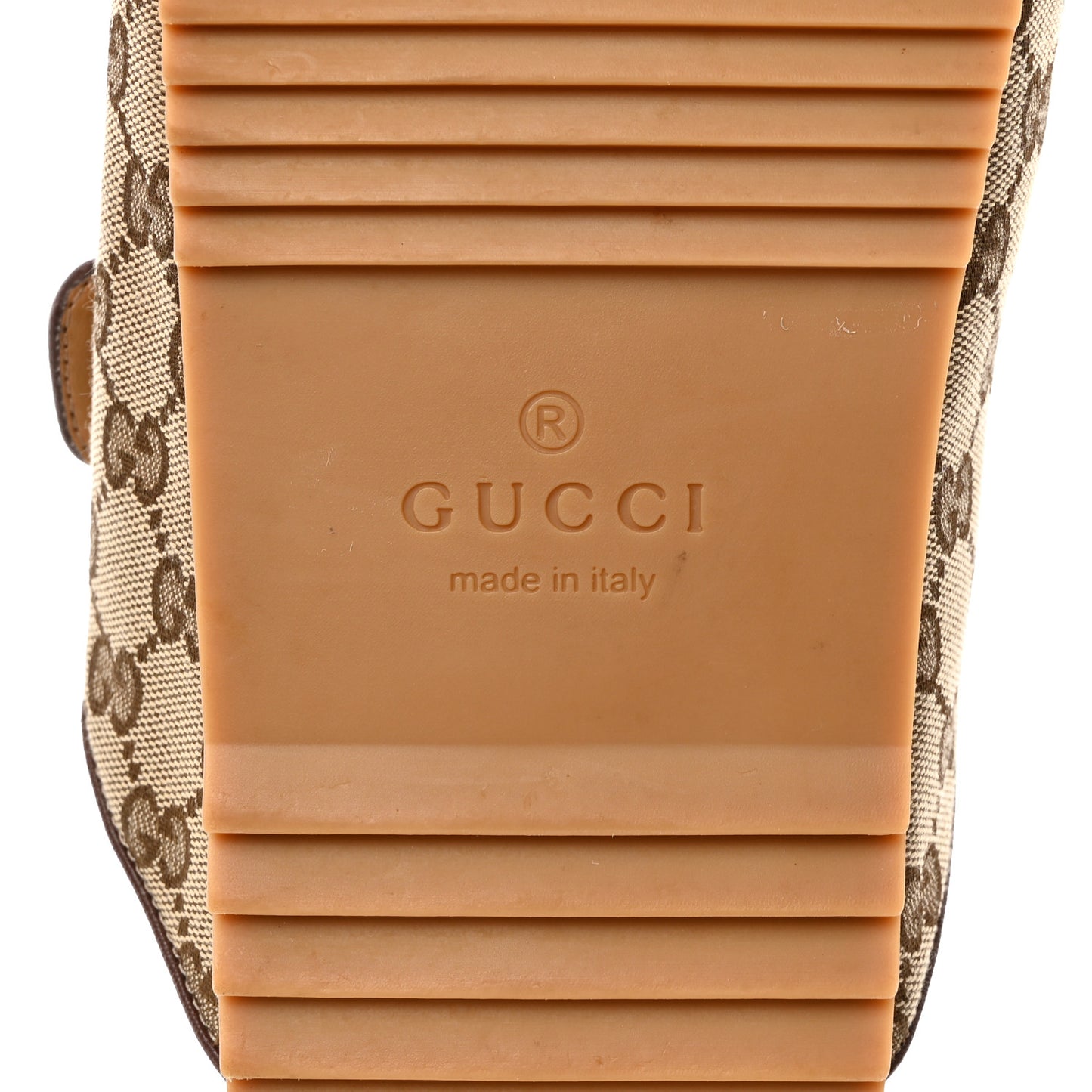 GG Monogram Lavaredo Eco Fabric Mens Slide Sandals With Straps 8 Beige Ebony Light Brown
