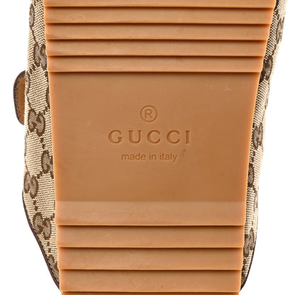 Gucci GG Monogram Lavaredo Eco Fabric Mens Slide Sandals With Straps 8 Beige Ebony Light Brown 8 of 9