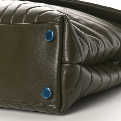 Saint Laurent Calfskin Y Quilted Monogram Large Loulou Chain Satchel Kaki Fonce 9 of 9