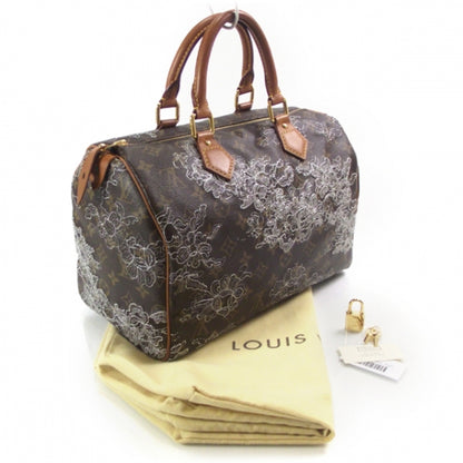 Louis Vuitton Monogram Dentelle Speedy 30 Silver 3 of 9