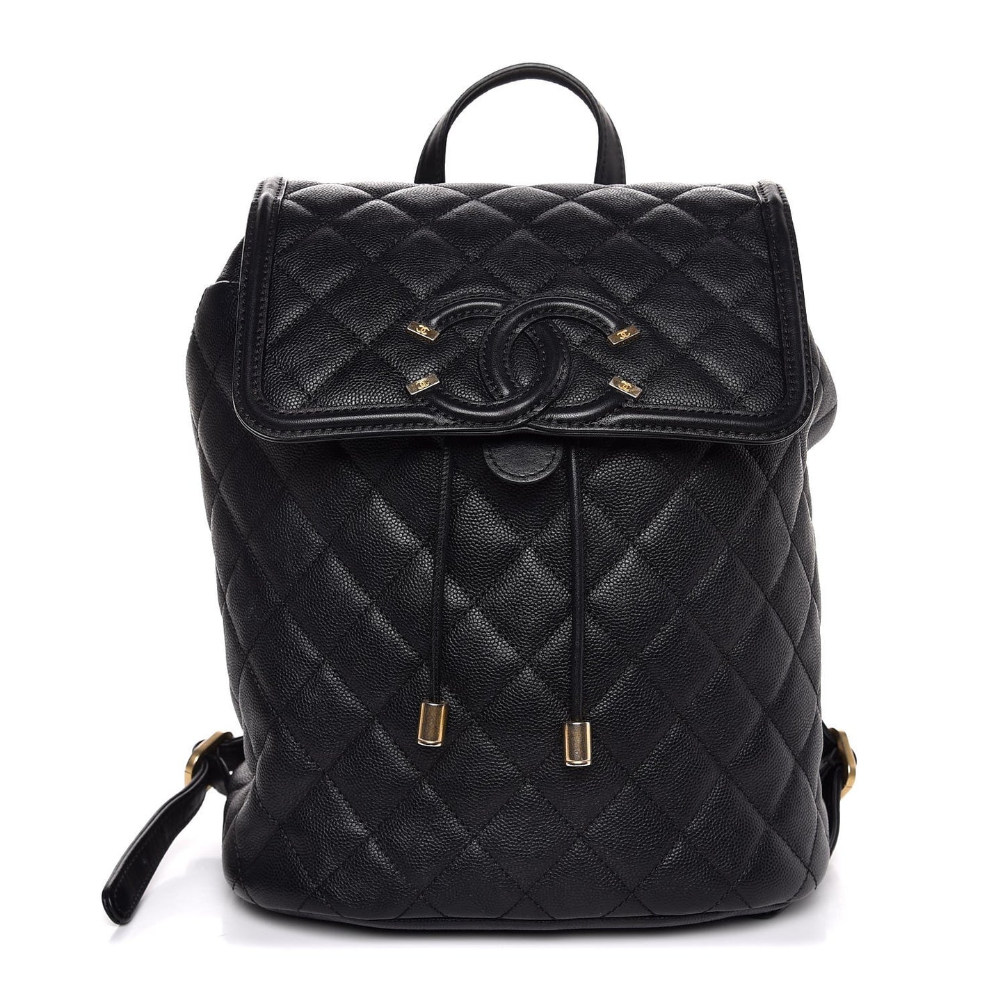 Caviar Quilted Filigree Backpack Black