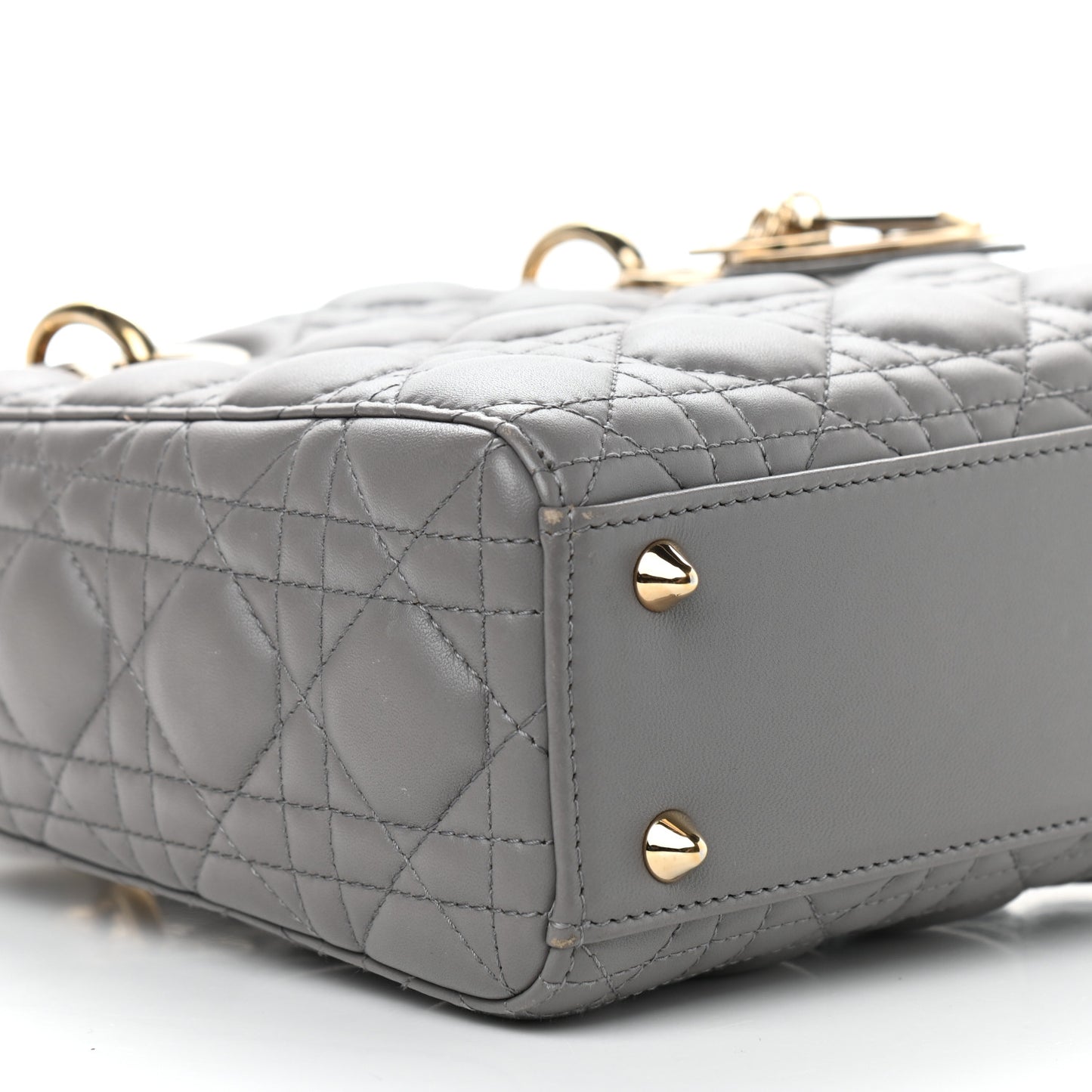 Lambskin Cannage Small Lucky Badges My Lady Dior Grey