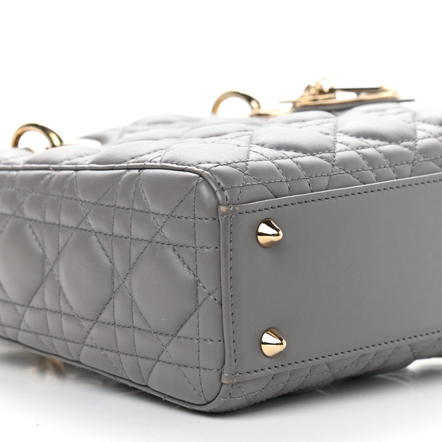Christian Dior Lambskin Cannage Small Lucky Badges My Lady Dior Grey 8 of 9