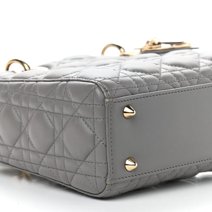 Christian Dior Lambskin Cannage Small Lucky Badges My Lady Dior Grey 8 of 9
