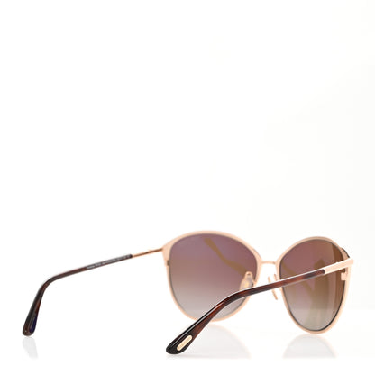 Tom Ford Metal Penelope Vintage Round Sunglasses TF320 Brown 4 of 9