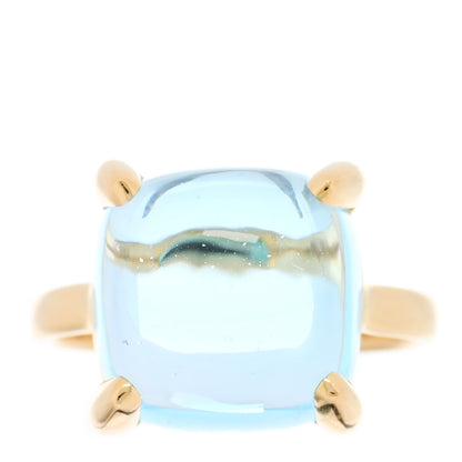 Tiffany 18K Yellow Gold Blue Topaz Large 12mm Paloma's Sugar Stacks Ring 53 6.25 1 of 4
