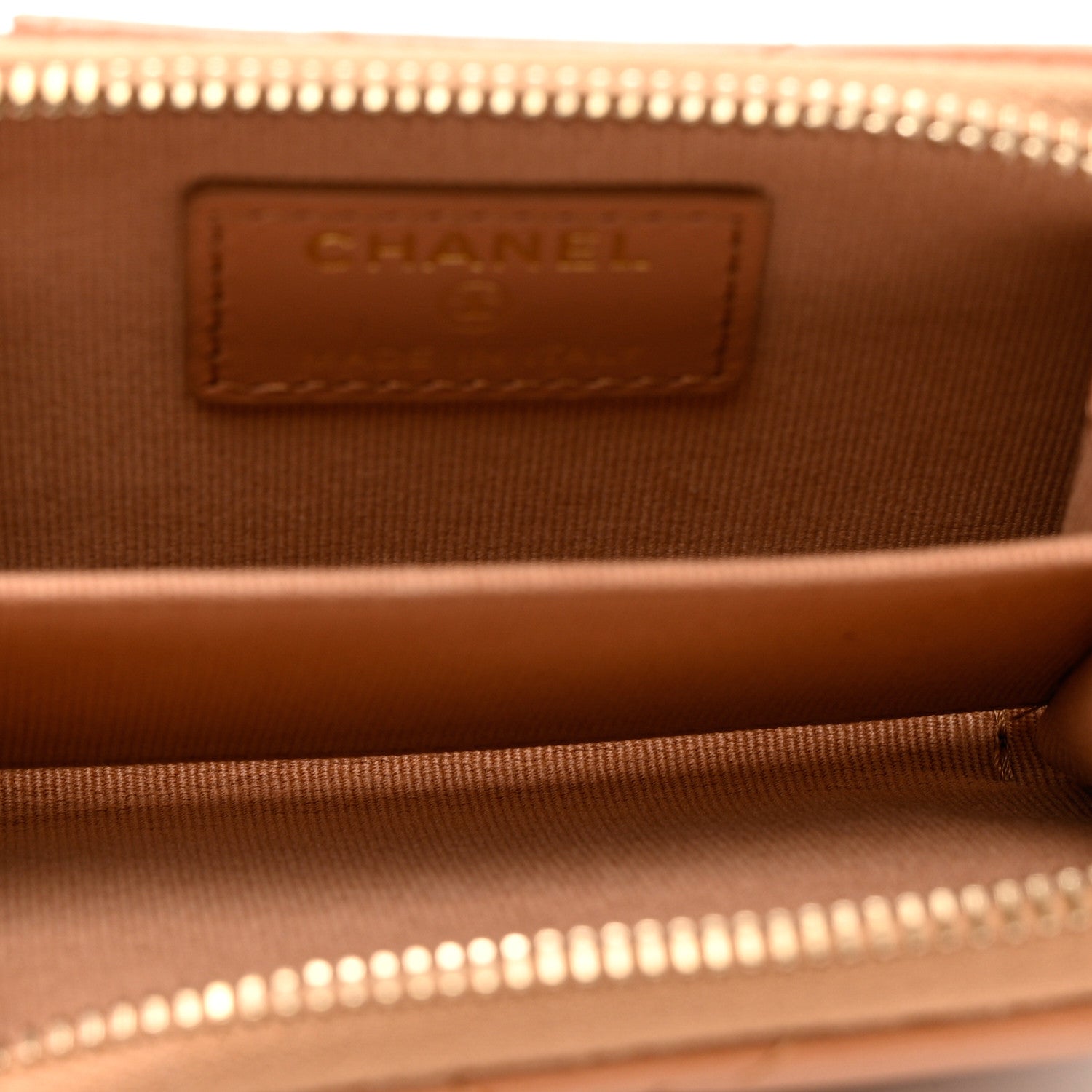 Chanel Lambskin Quilted Chanel 19 Vertical Zip Card Holder Wallet Brown 5 of 7