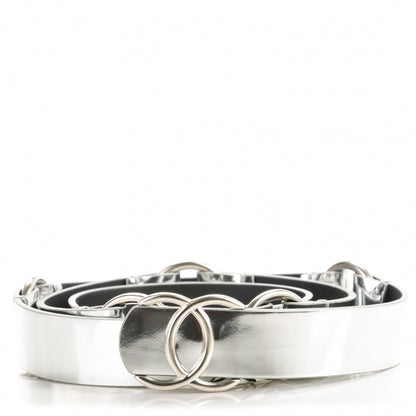 Chanel Calfskin CC Mirror Belt 95 38 Silver 1 of 7