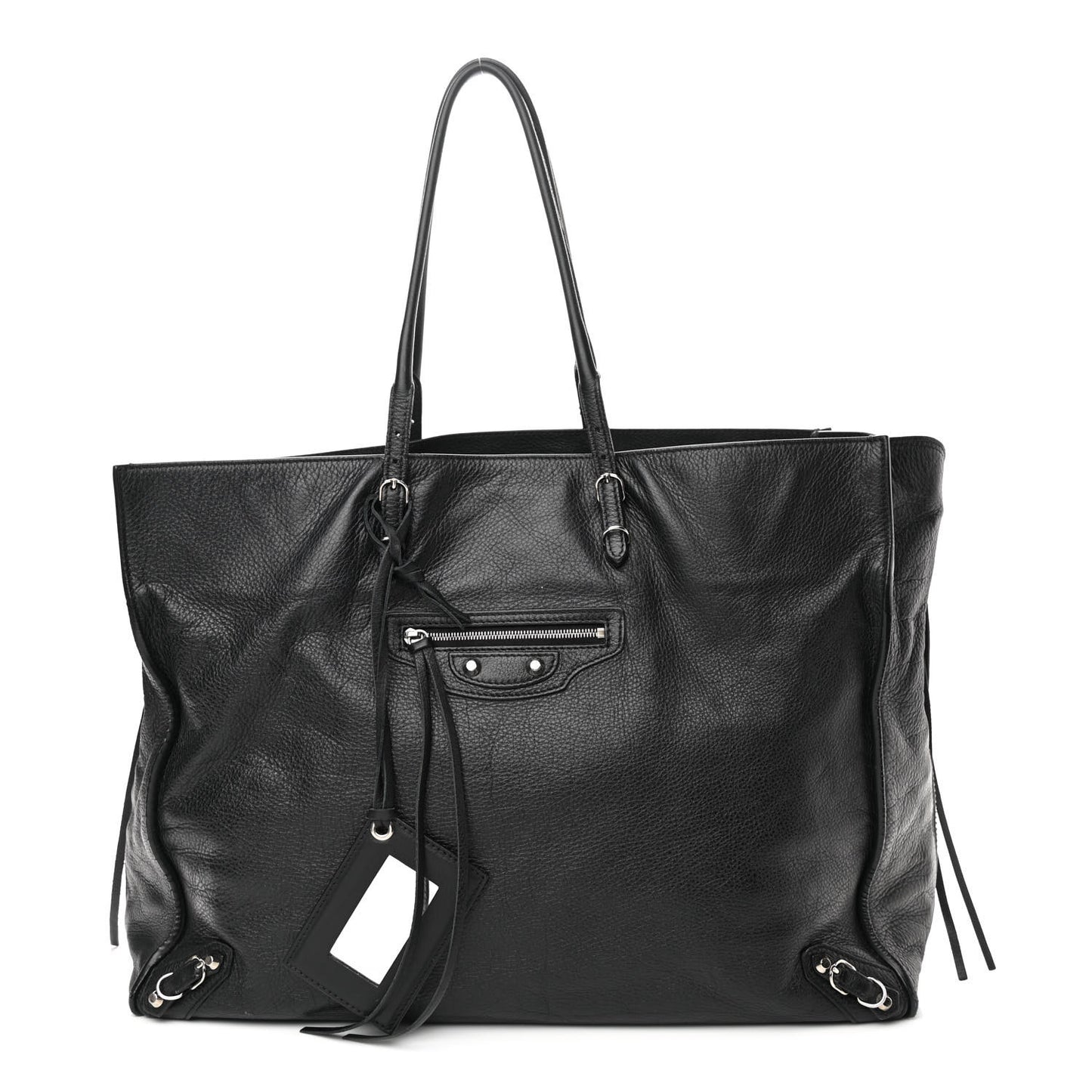 Supple Calfskin Papier A4 Zip Around Tote Black