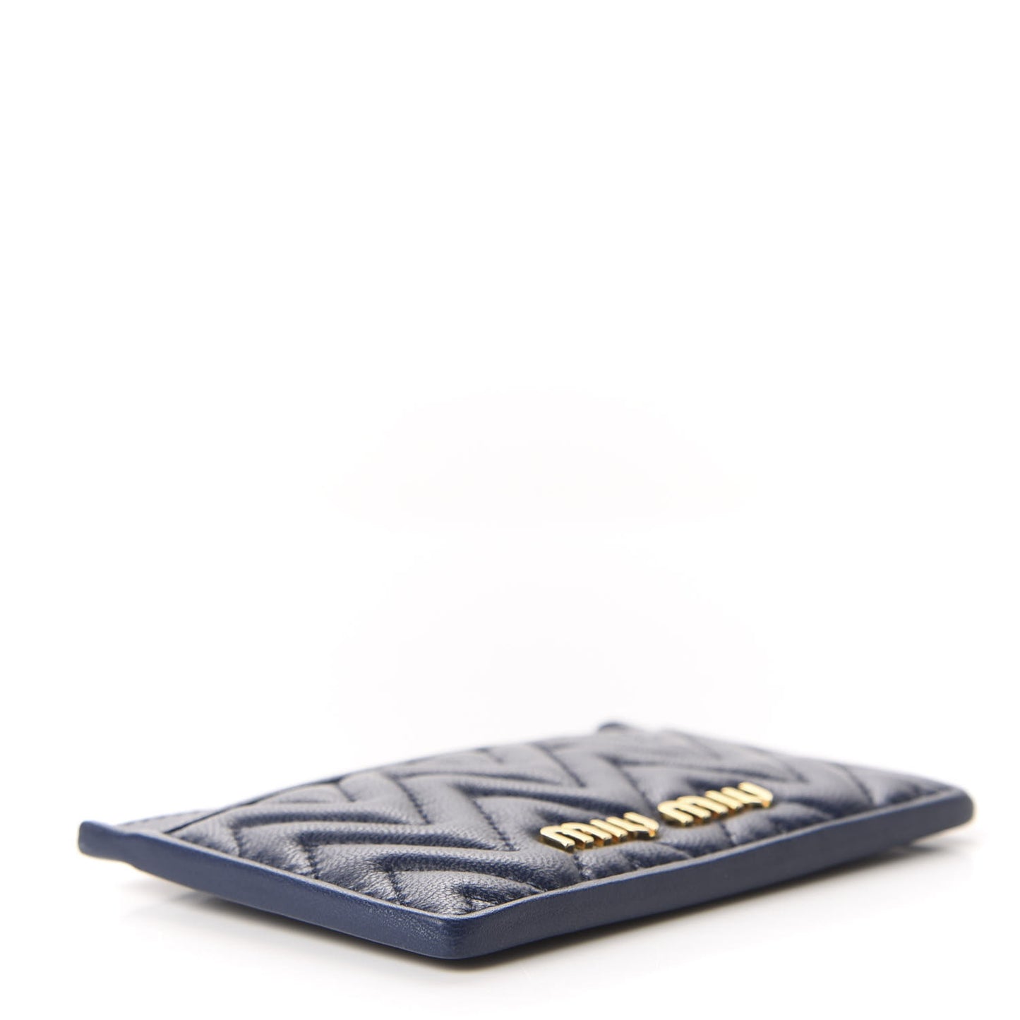 Nappa Matelasse Card Case Bleuette