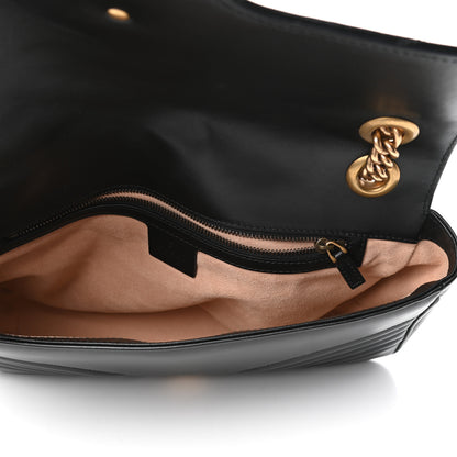 Gucci Calfskin Matelasse Medium GG Marmont Shoulder Bag Black 5 of 10