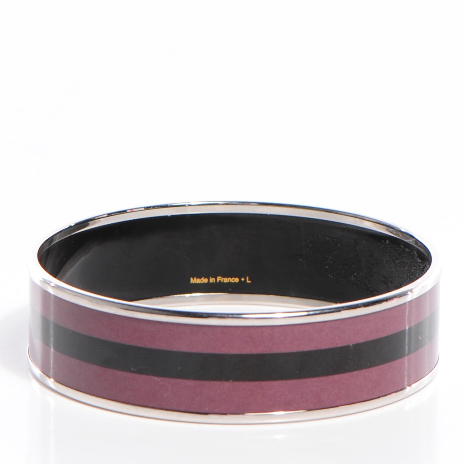 Hermes Enamel Printed Wide Bracelet 70 Violine 3 of 6