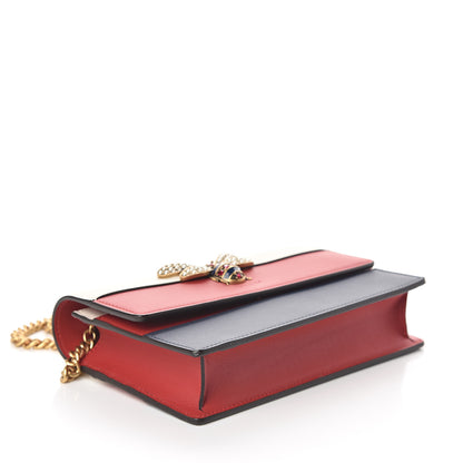 Gucci Calfskin Queen Margaret Chain Wallet Blue Agata Hibiscus Red Mystic White 3 of 8