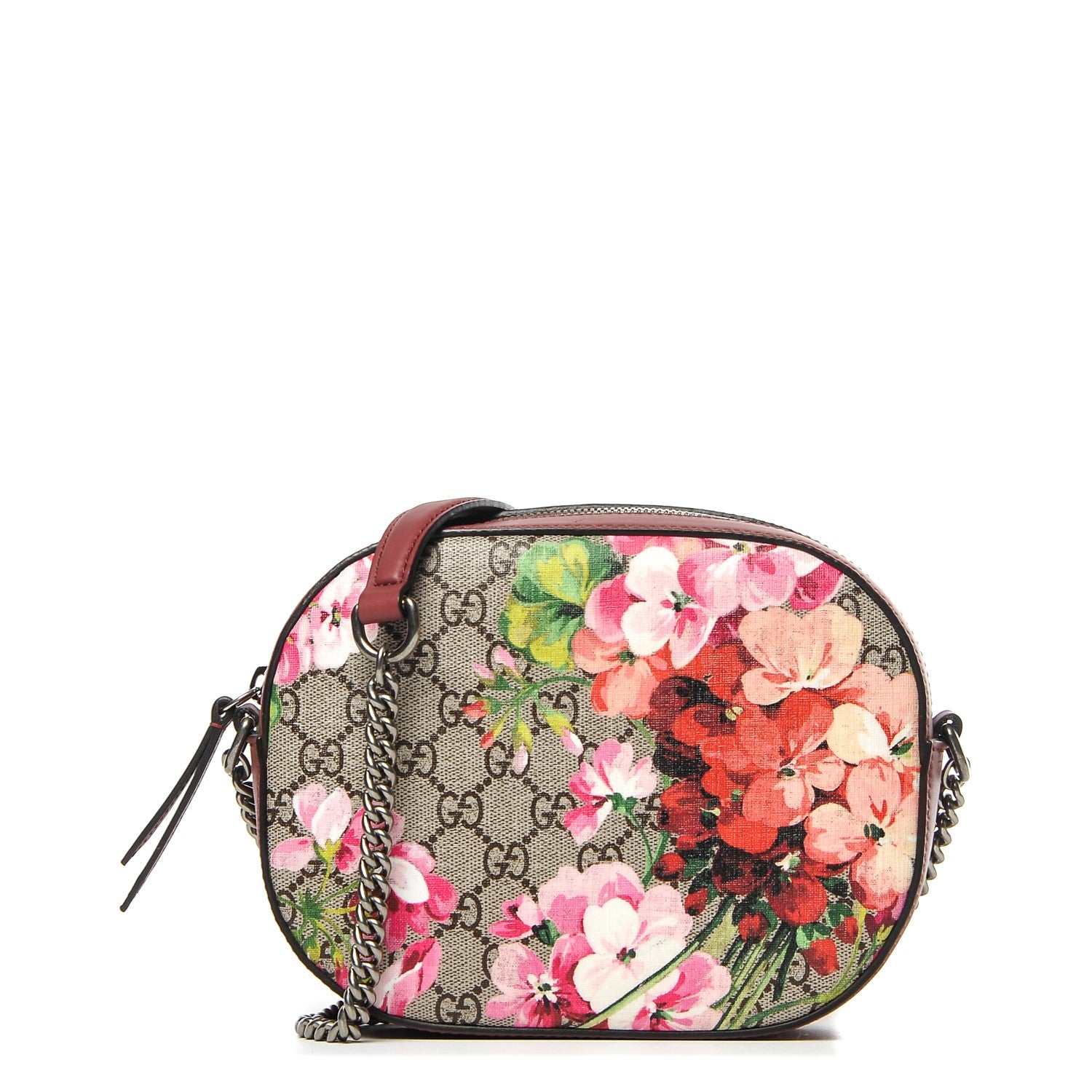 Gucci GG Supreme Monogram Blooms Mini Chain Shoulder Bag Beige Multicolor Dry Rose 1 of 6