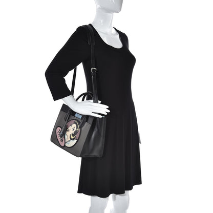 Prada Vitello Patch Comics Dual Shoulder Bag Marmo Black 2 of 9