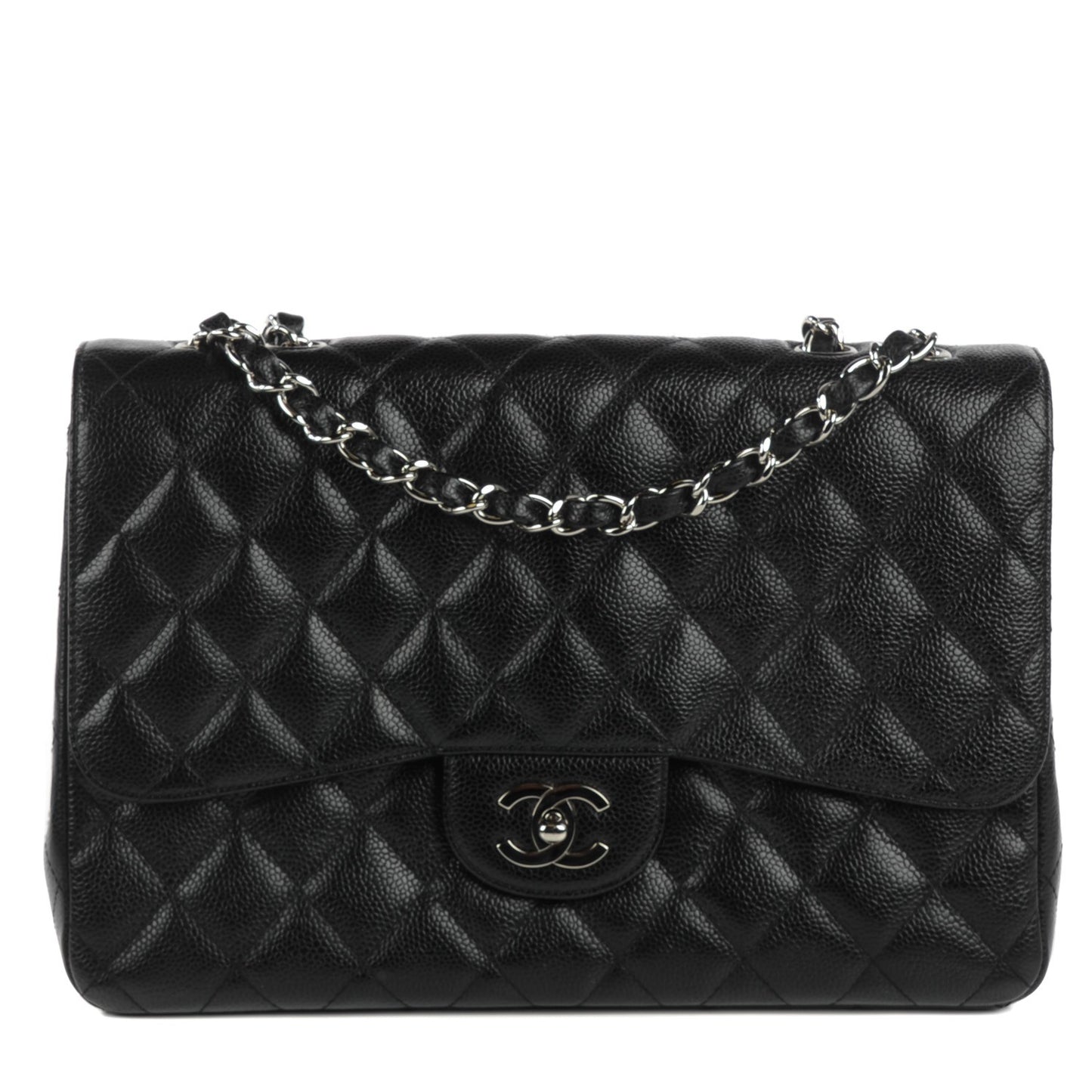 Caviar Quilted Jumbo Single Flap Black
