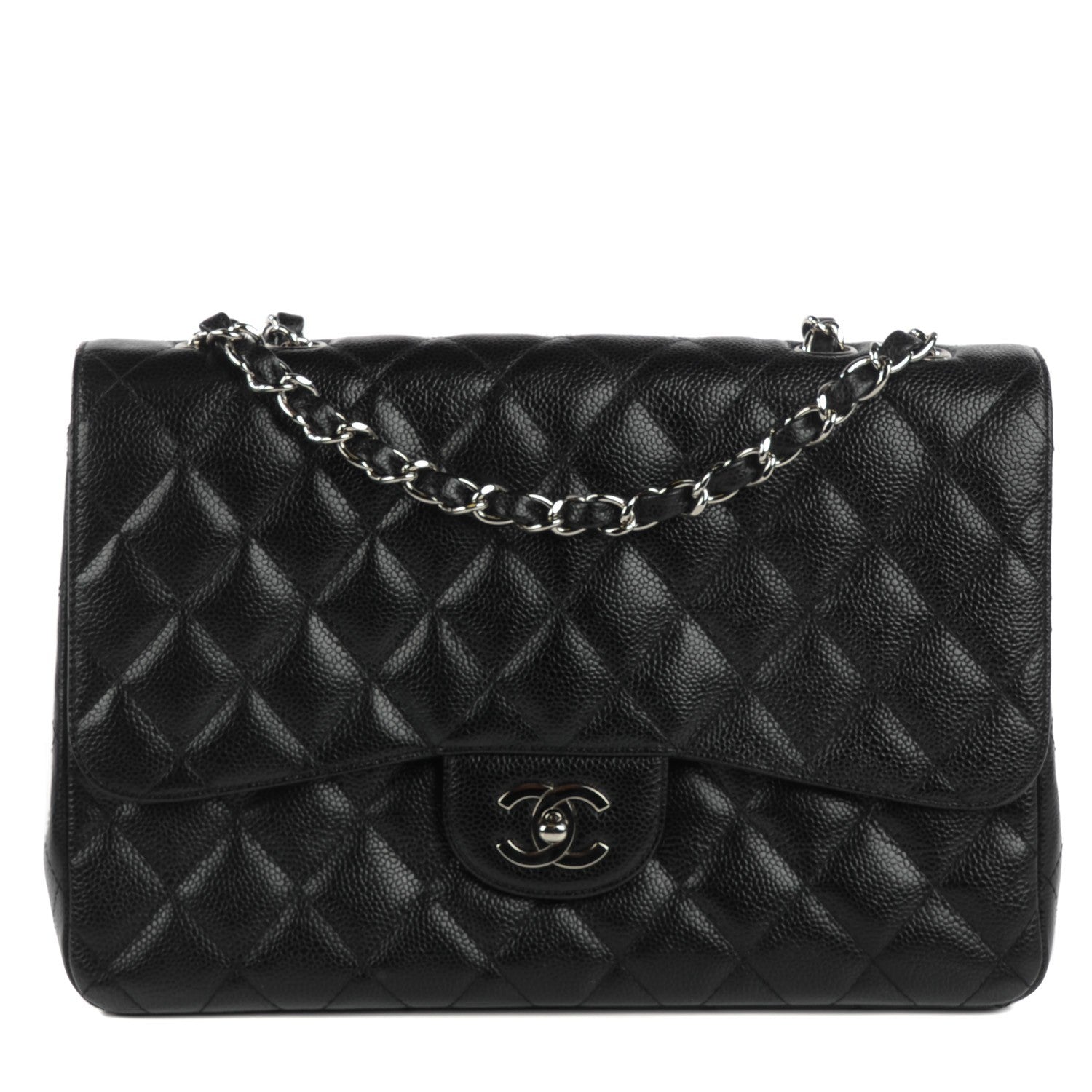 Chanel Caviar Quilted Jumbo Single Flap Black 1 of 8