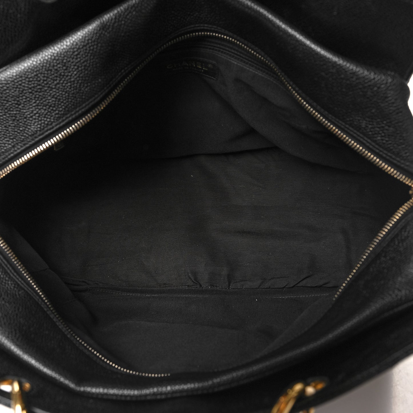 Caviar Quilted Grand Timeless Shopping Tote GTT Black