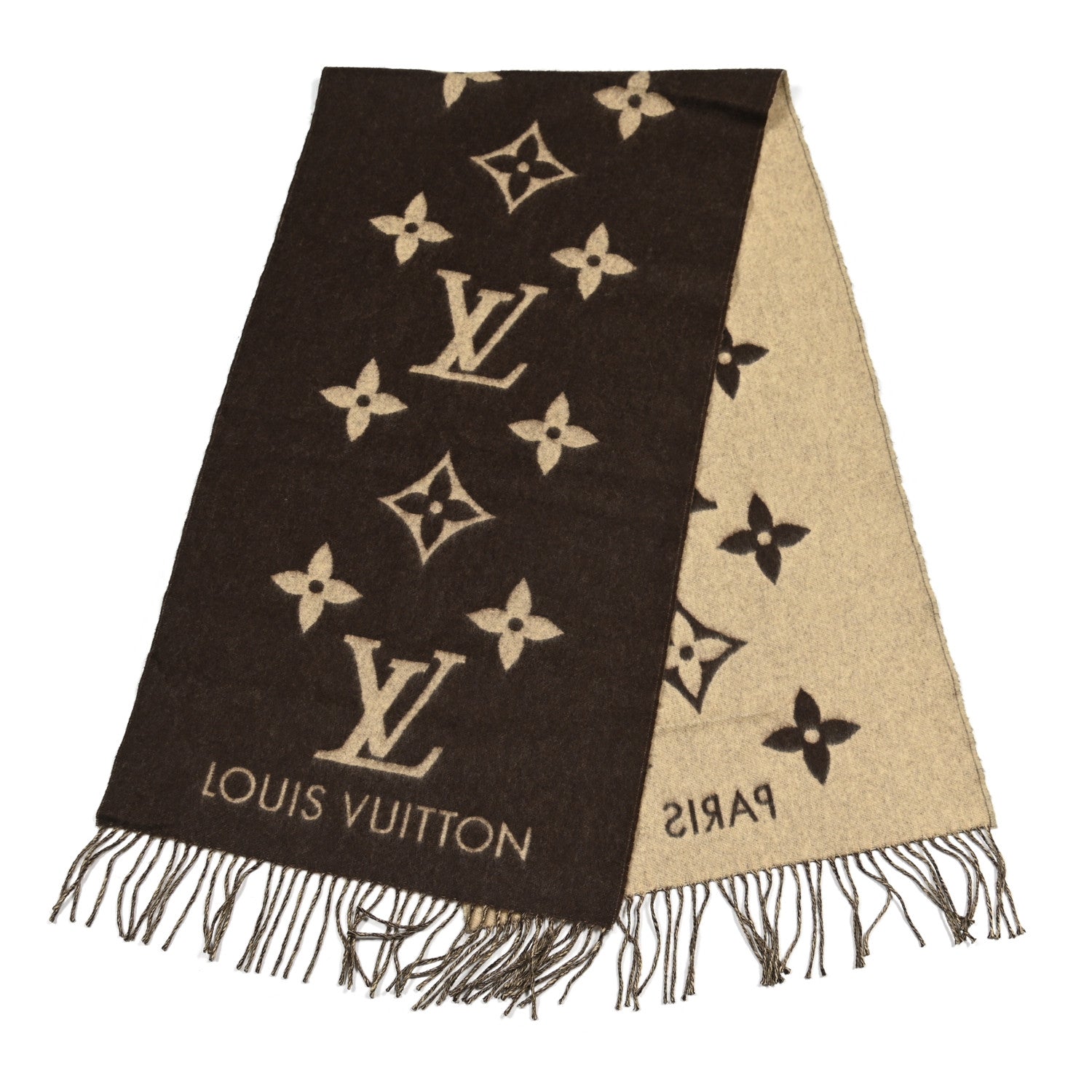 Louis Vuitton Cashmere Monogram Reykjavik Scarf Brown 2 of 4