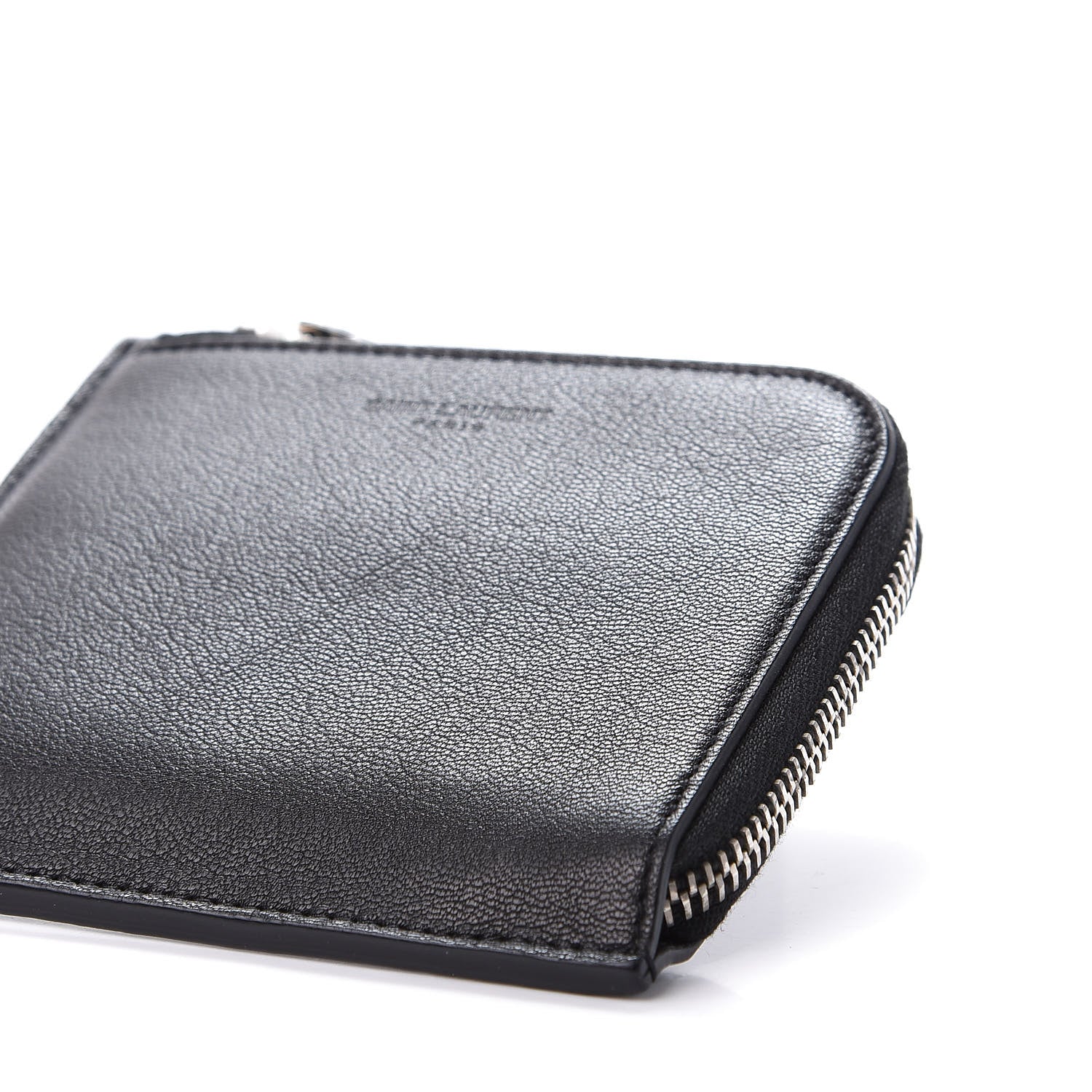 Saint Laurent Calfskin Rider California Zipped Coin Pouch Wallet Black 8 of 8