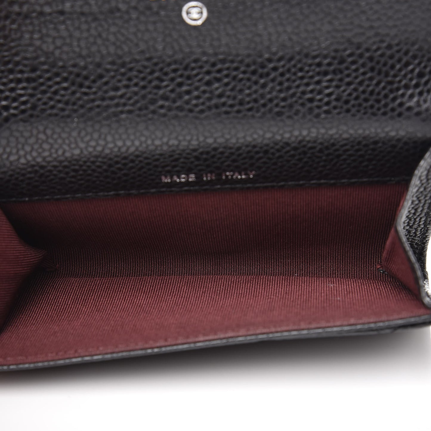 Caviar Quilted Flap Card Holder Black