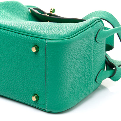Hermes Taurillon Clemence Mini Lindy 20 Menthe 10 of 11