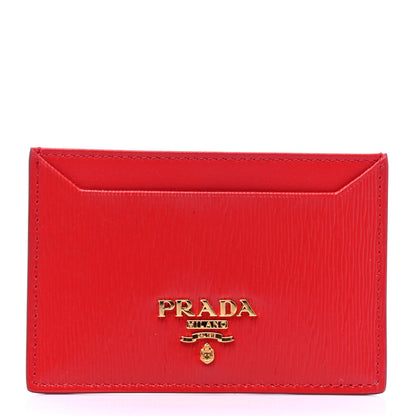 Prada Vitello Move Metal Card Case Lacca 1 of 4
