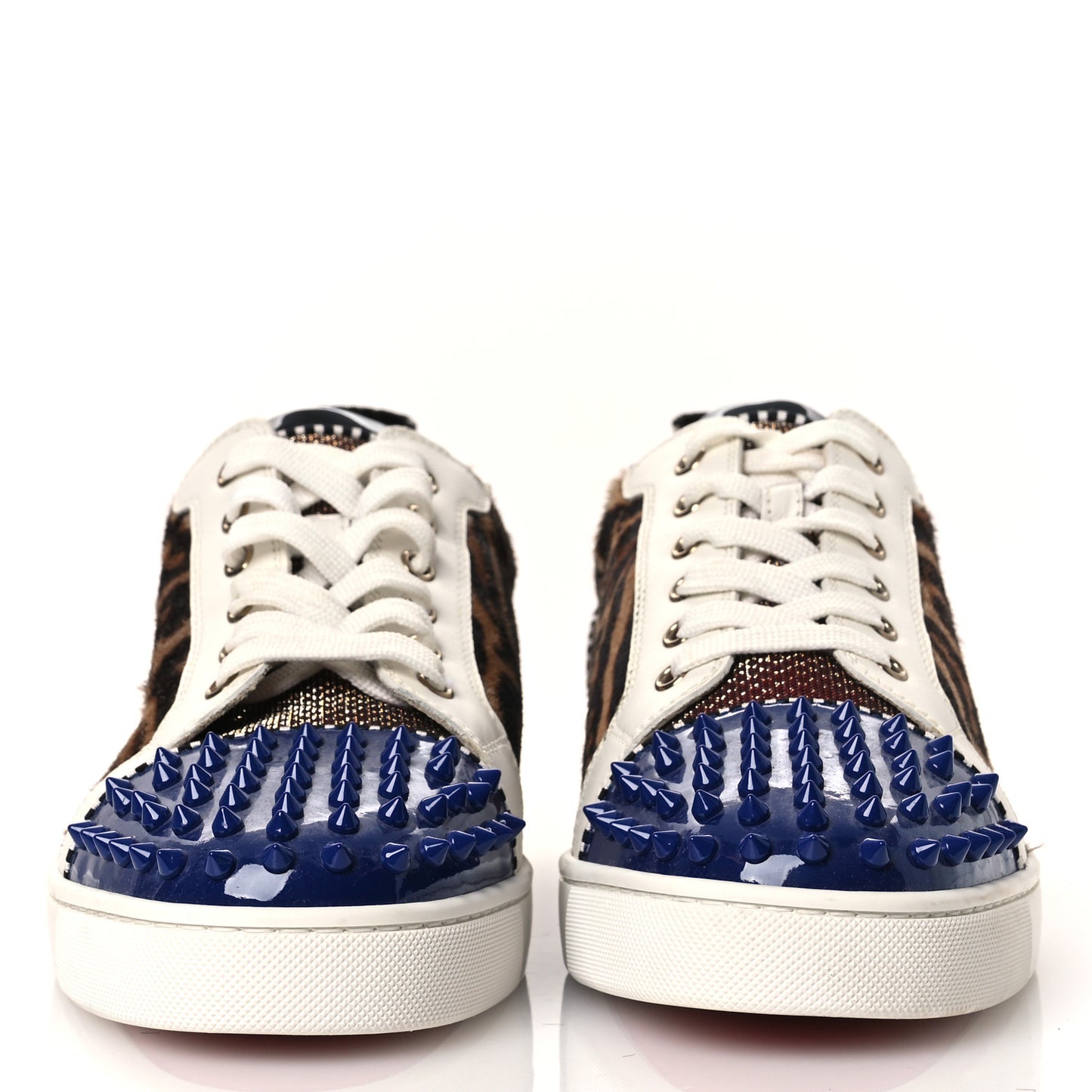 Calfskin Patent Spikes Mens Loubikick Flat Sneakers 45 Multi