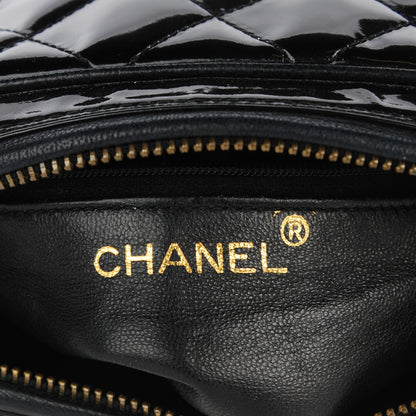 Chanel Patent Quilted Tassel Camera Case Black 7 of 11