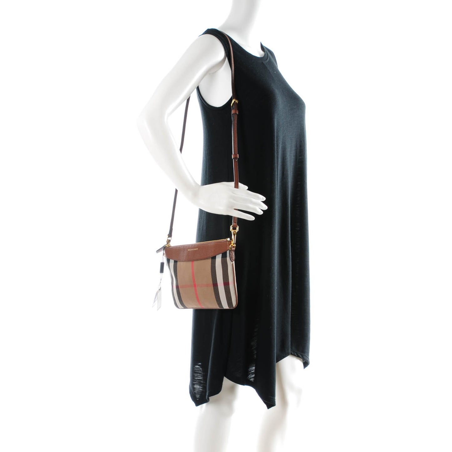 House Check Derby Peyton Crossbody Clutch Bag Tan