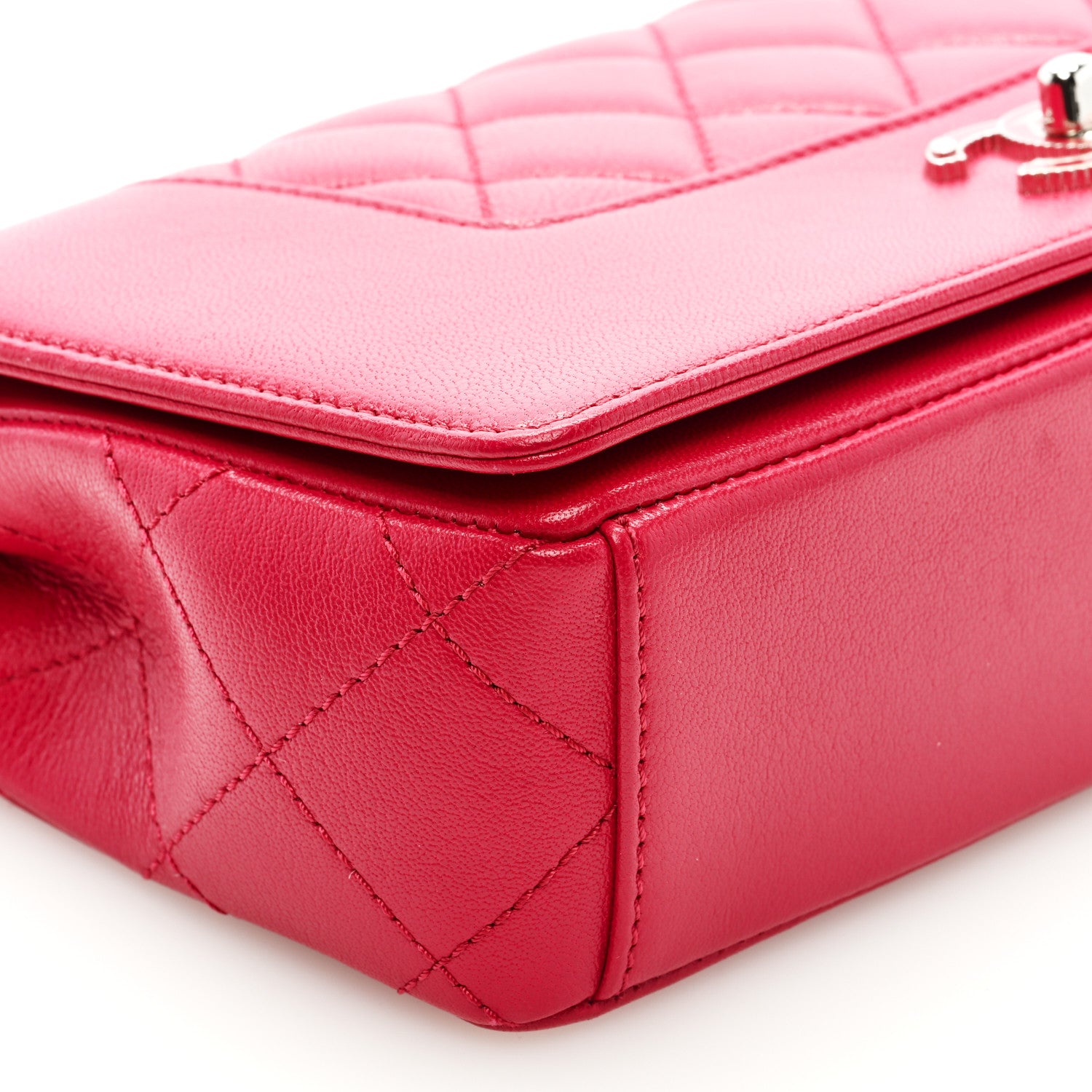 Chanel Sheepskin Quilted Medium Vintage Mademoiselle Flap Red 8 of 9