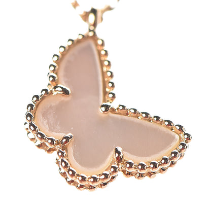 Van Cleef & Arpels 18K Yellow Gold Mother of Pearl Sweet Alhambra Butterfly Pendant Necklace 5 of 9