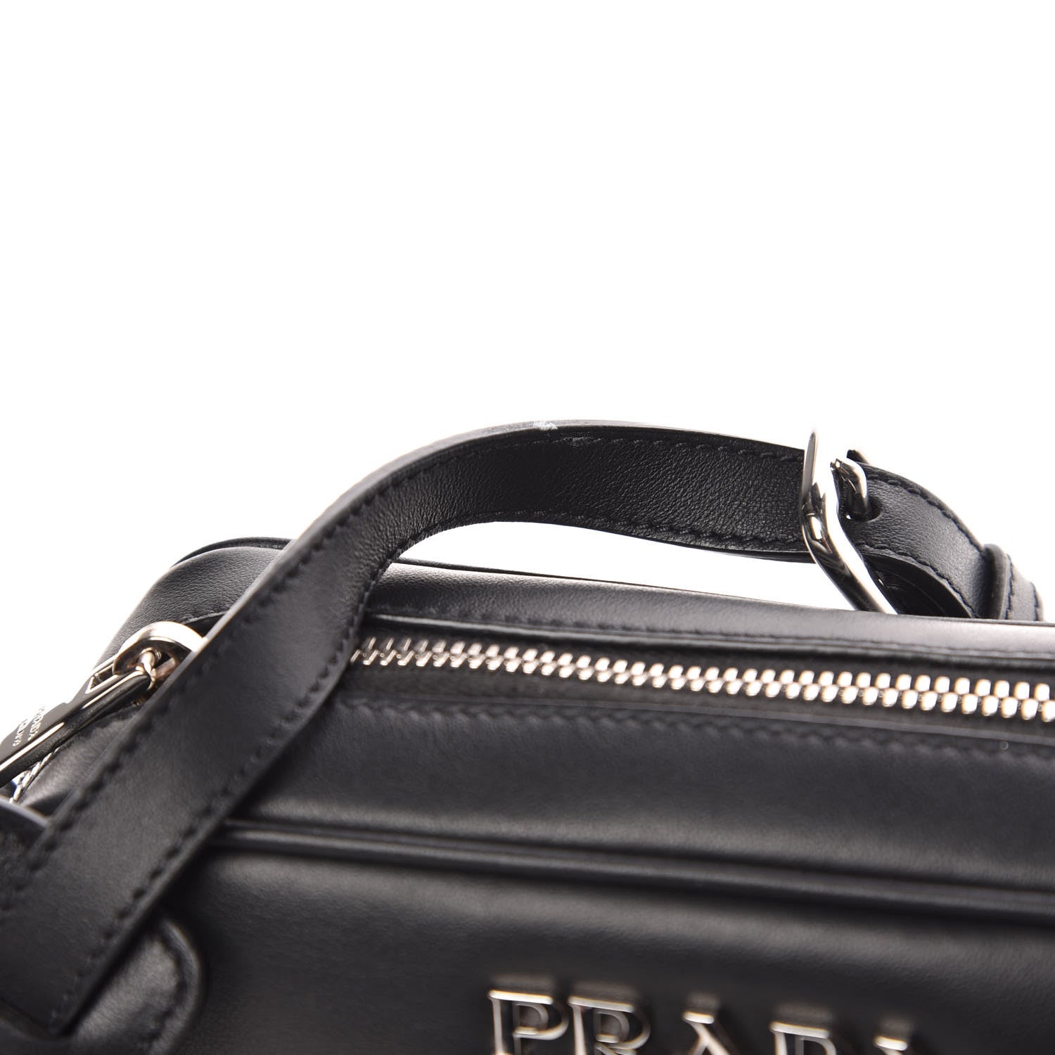 Prada Soft Calfskin Camera Crossbody Bag Black 8 of 10
