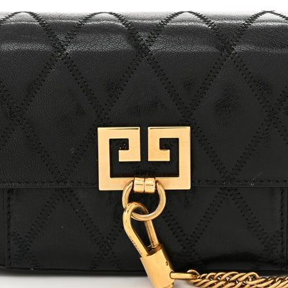 Givenchy Goatskin Quilted GV3 Mini Pocket Convertible Bag Black 7 of 10