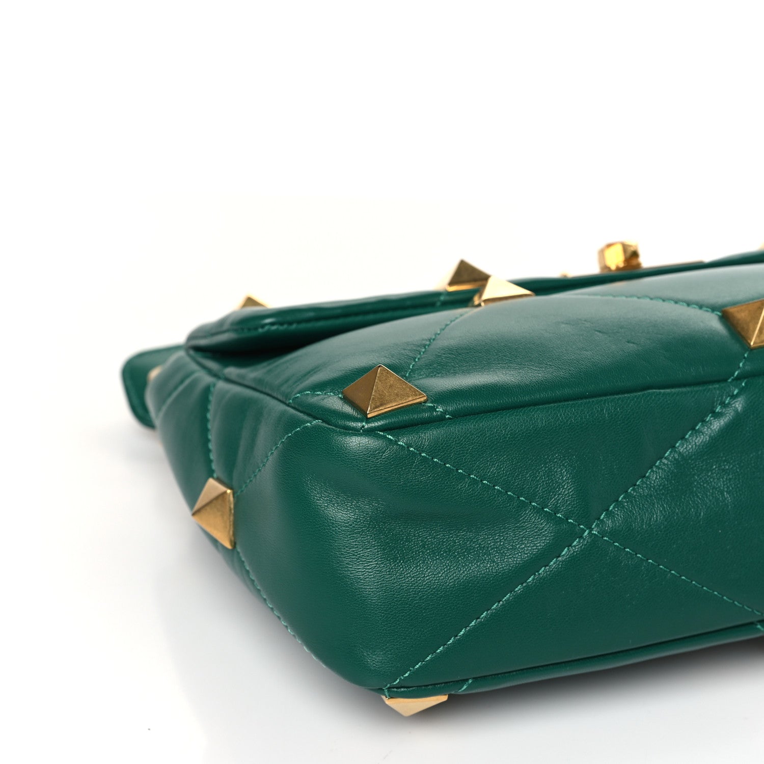 Valentino Garavani Nappa Large Roman Stud Shoulder Bag Jungle 7 of 8