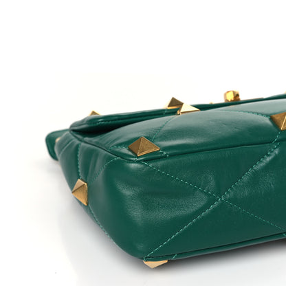 Valentino Garavani Nappa Large Roman Stud Shoulder Bag Jungle 7 of 8
