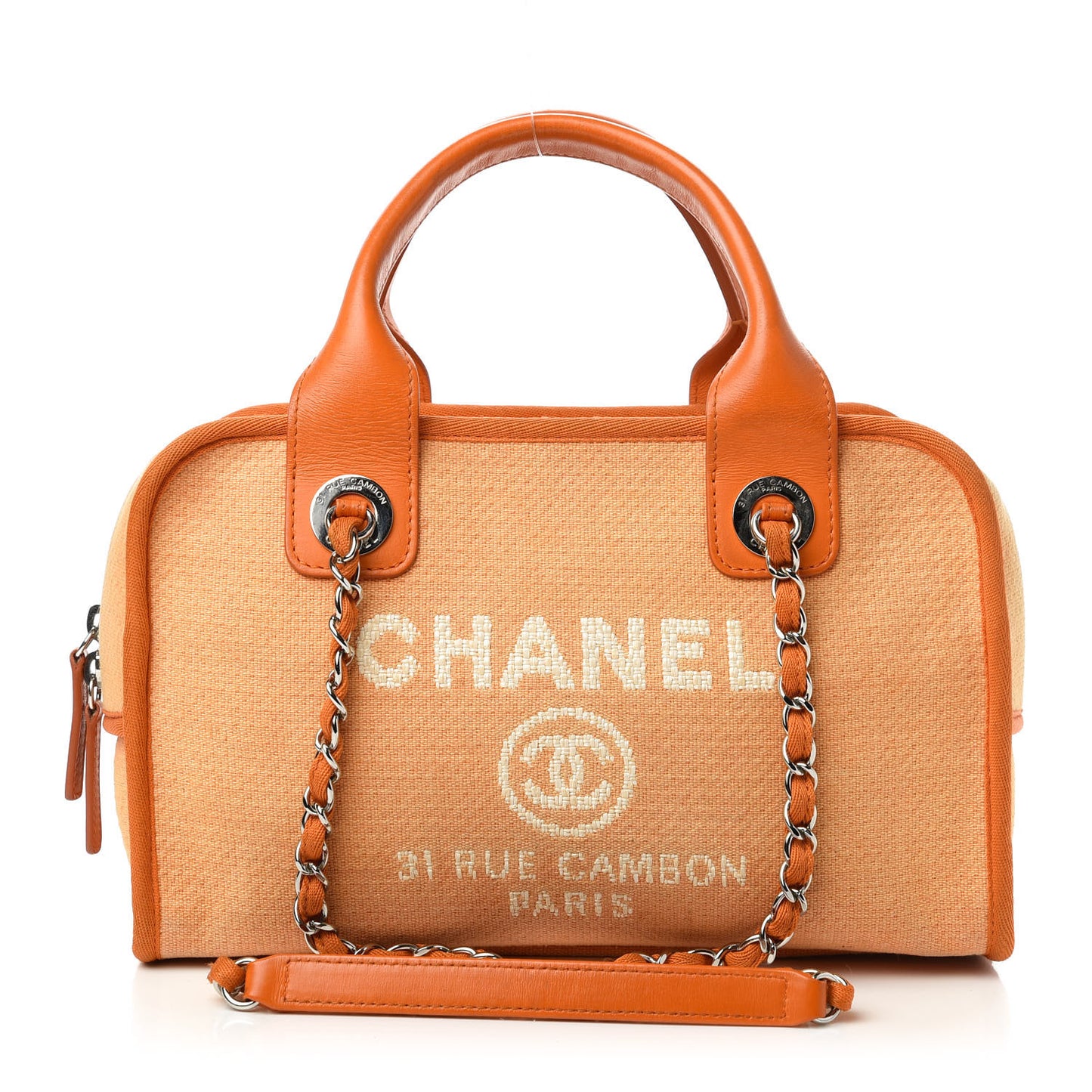 Canvas Deauville Small Bowling Bag Orange