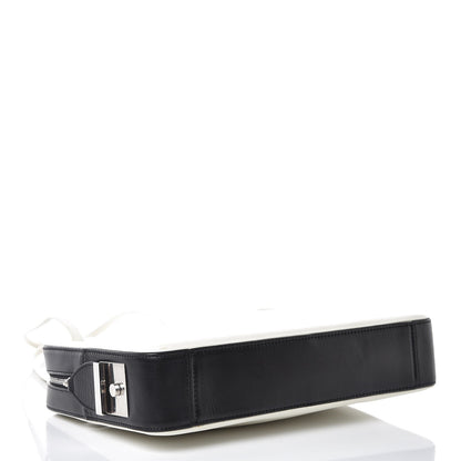 Celine Nappa Calfskin Bi-Color Medium Side Lock Shoulder Bag White 4 of 9