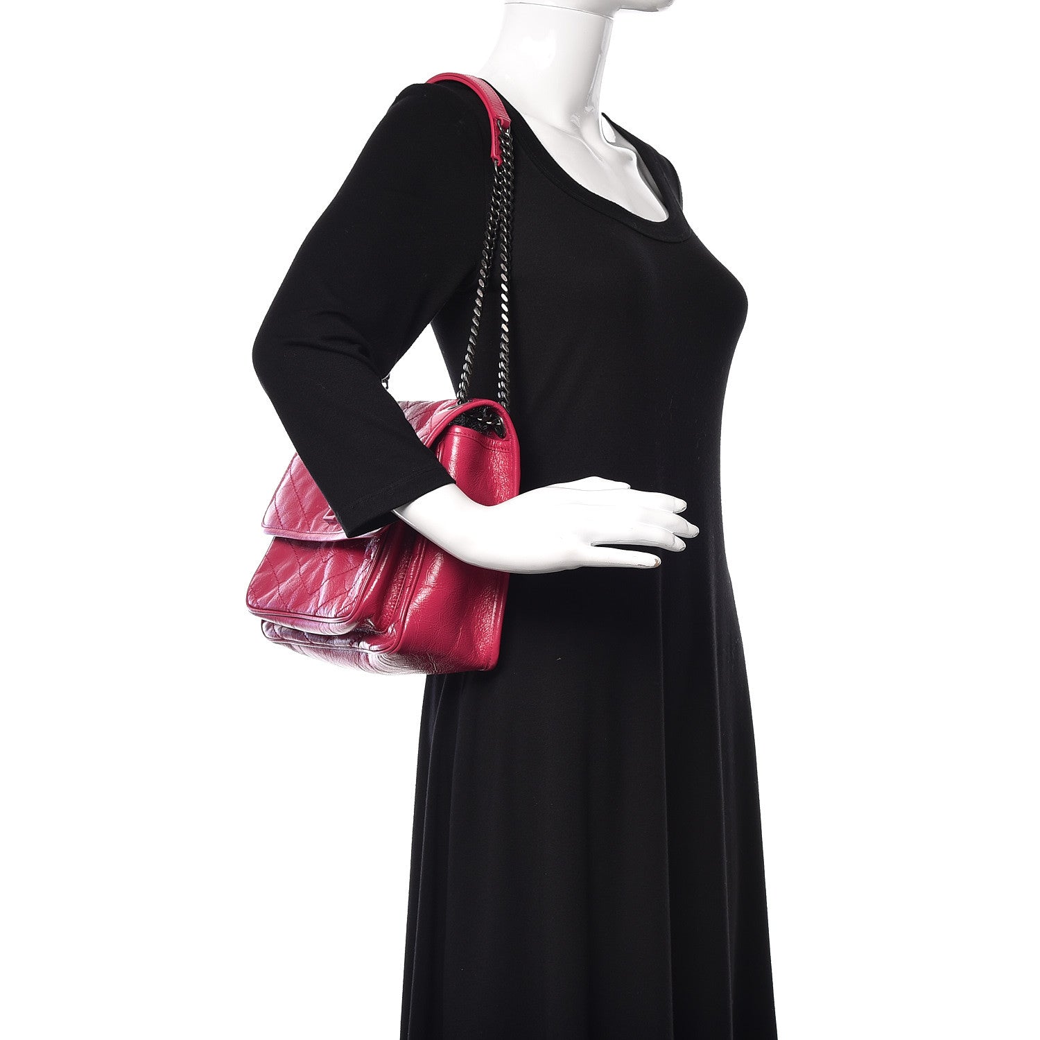 Saint Laurent Crinkled Calfskin Matelasse Monogram Medium Niki Chain Satchel Freesia 2 of 11