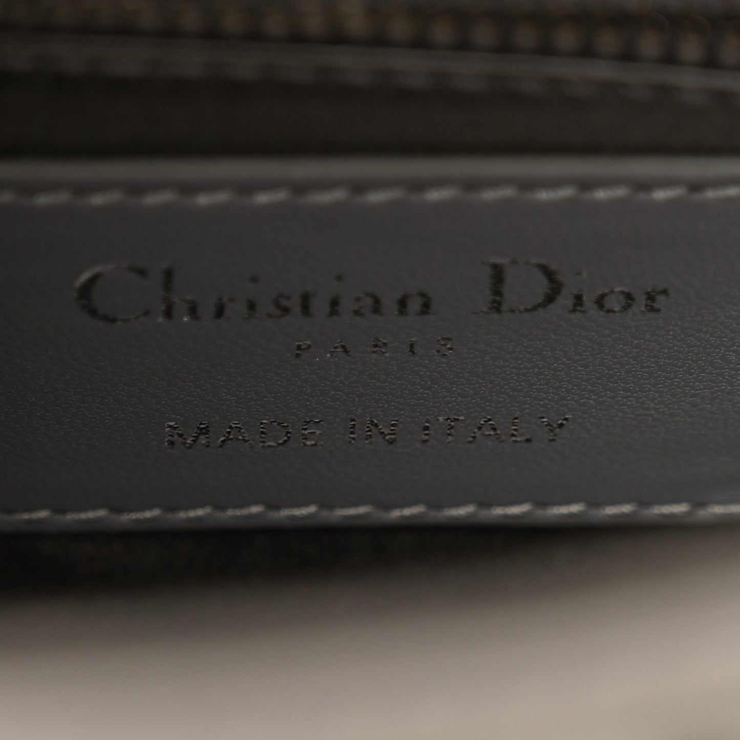 Satin Crystal Cannage Mini Lady Dior Gray