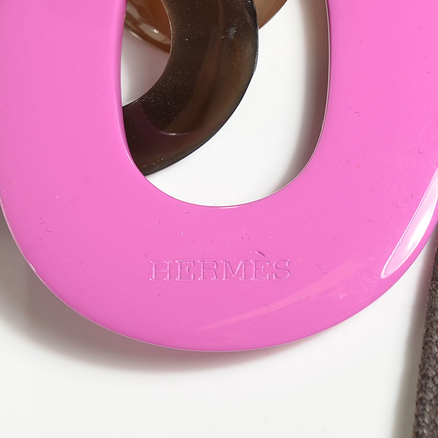 Lacquered Wood Buffalo Horn Karamba Necklace Magenta Opaline Green