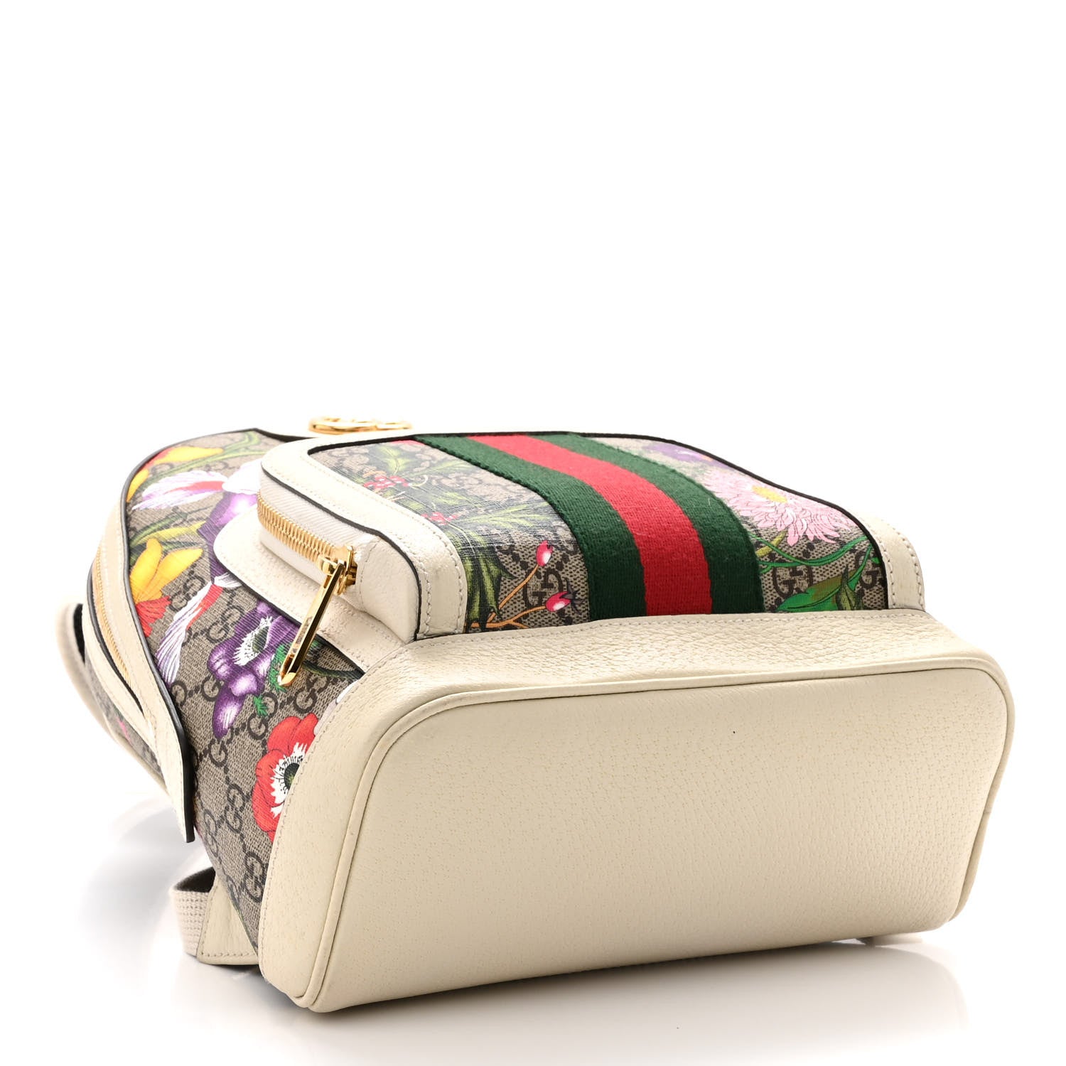 Gucci GG Supreme Monogram Flora Web Small Ophidia Day Backpack White 4 of 9