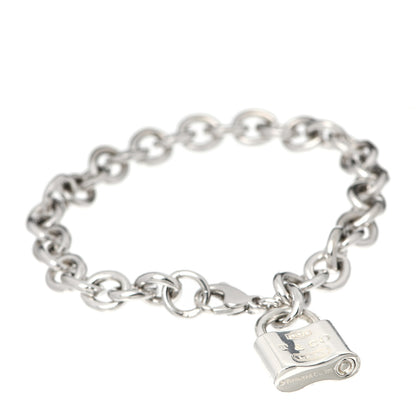 Tiffany Sterling Silver 1837 Lock Charm Oval Link Bracelet 1 of 5