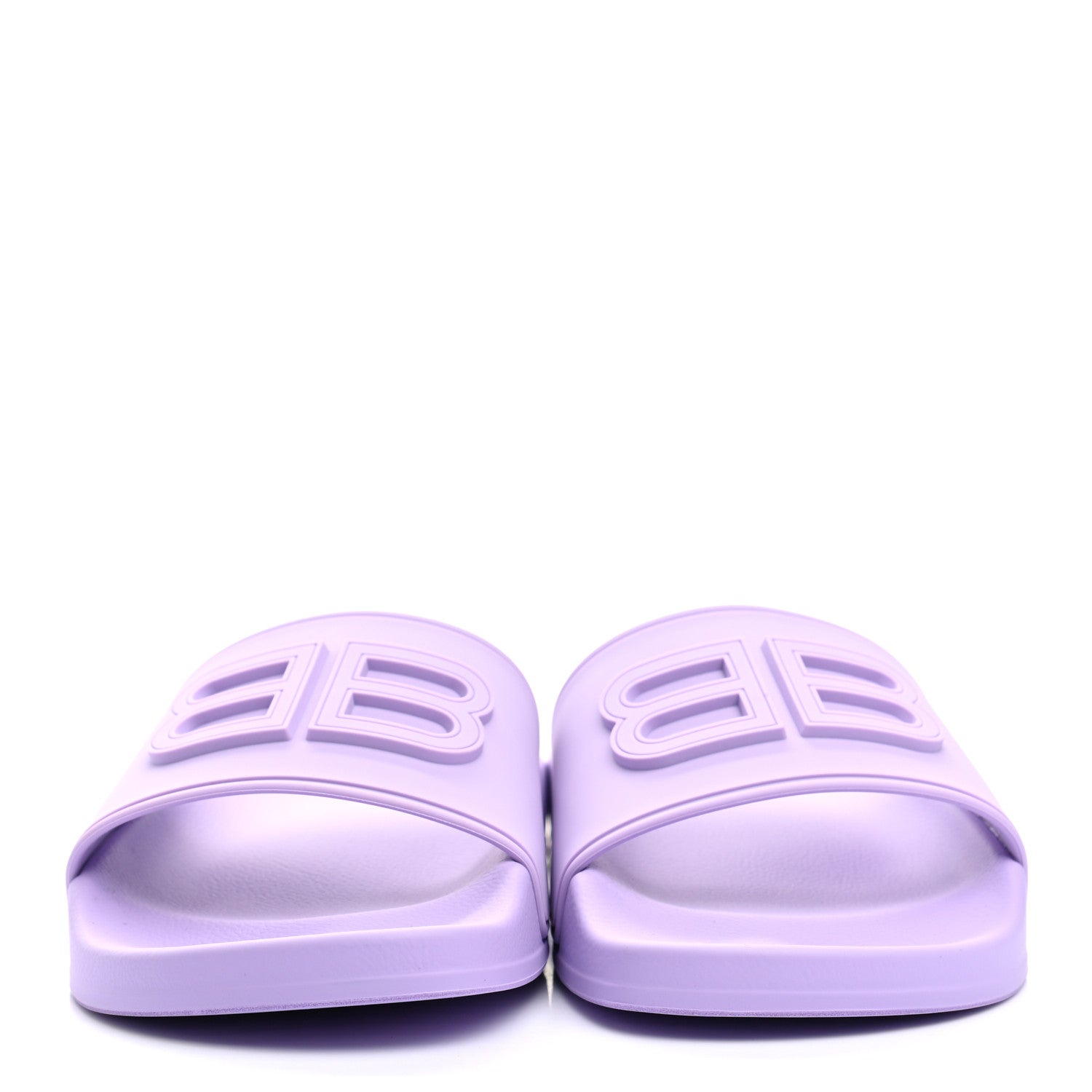 Balenciaga Rubber BB Womens Pool Slide Sandals 37 Lilac 2 of 9