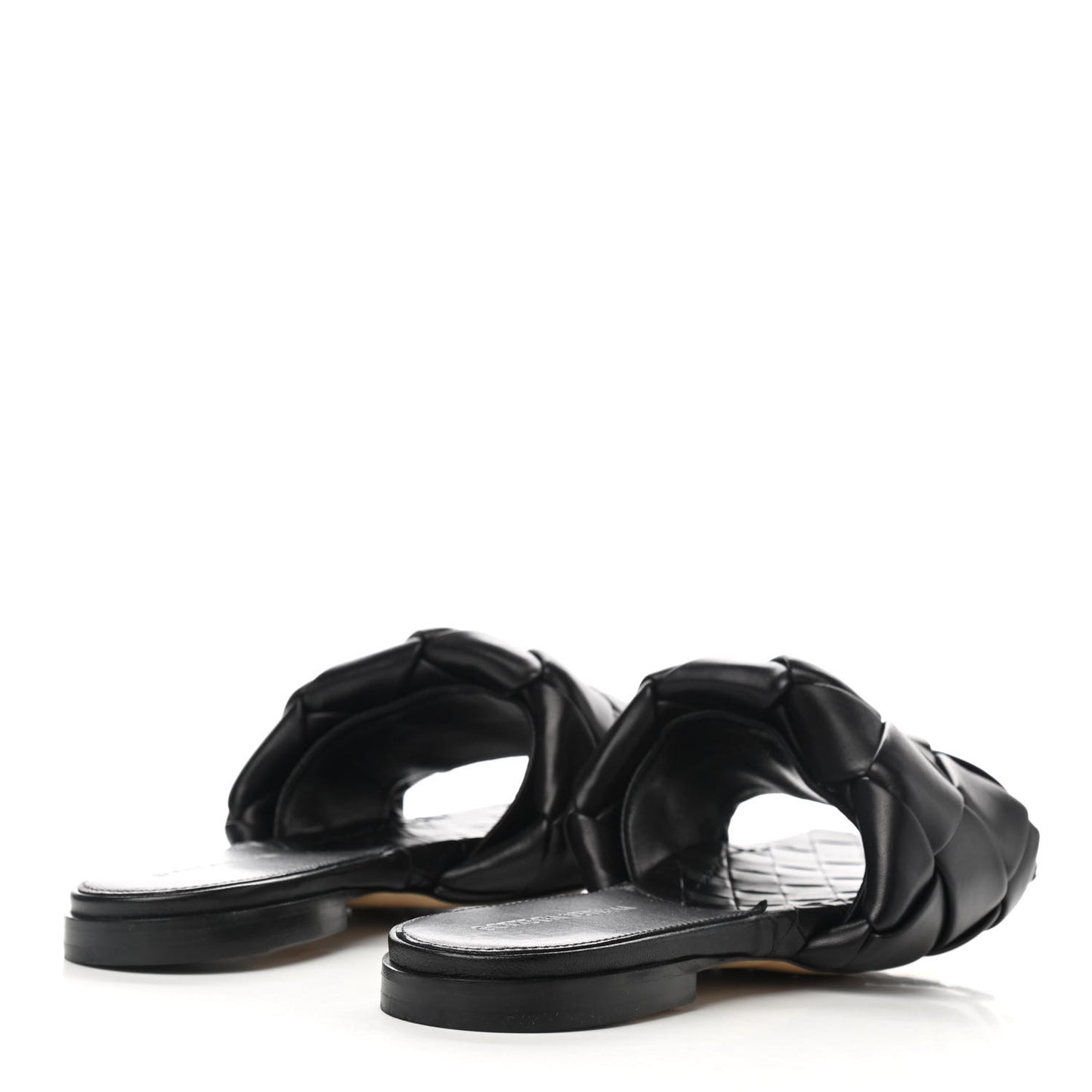 Nappa Maxi Intrecciato Lido Flat Sandals 38 Black