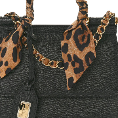 Dolce & Gabbana Dauphine Small Miss Sicily Satchel With Scarf Black 7 of 9