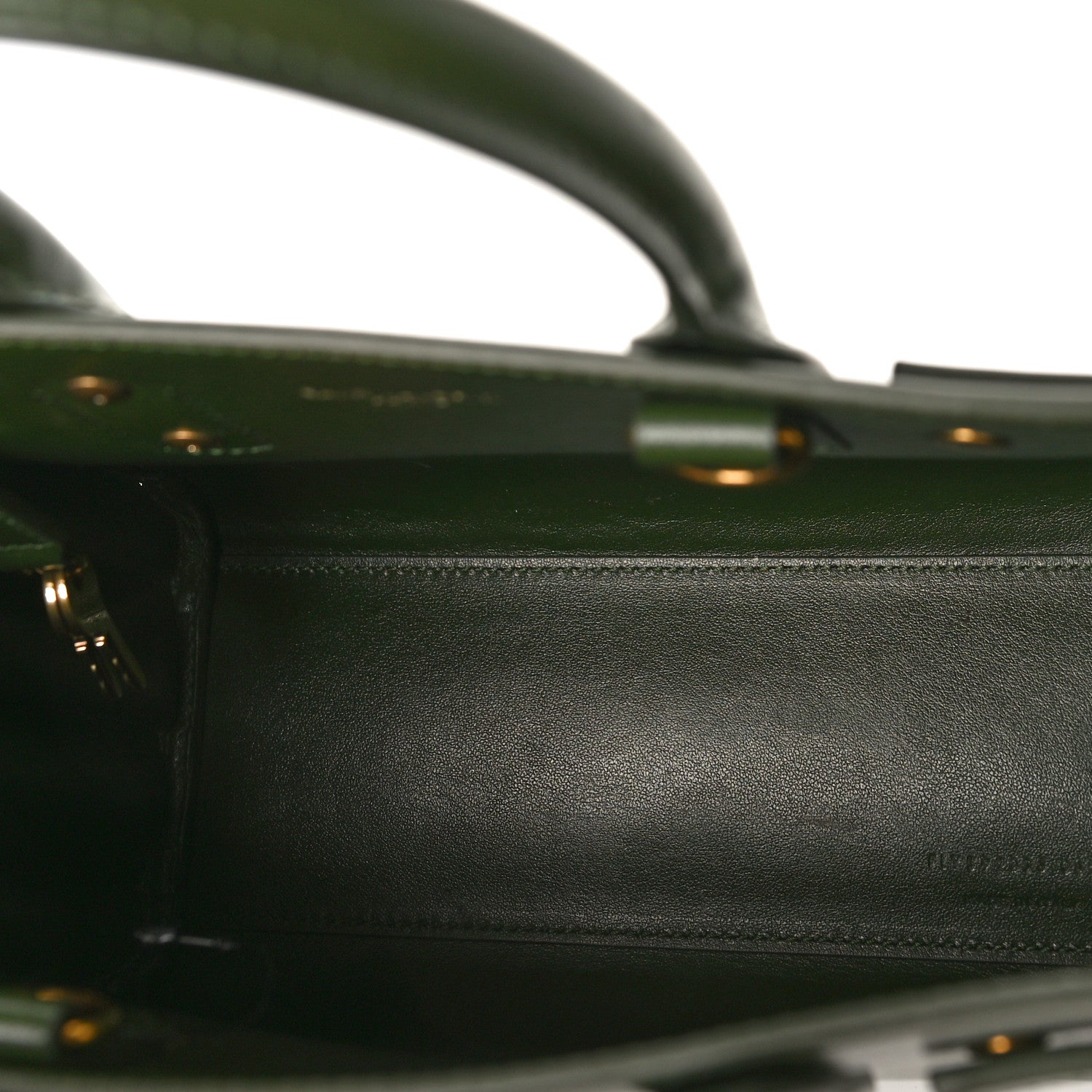 Saint Laurent Calfskin Nano Sac Leather Satchel Dark Pine 5 of 8