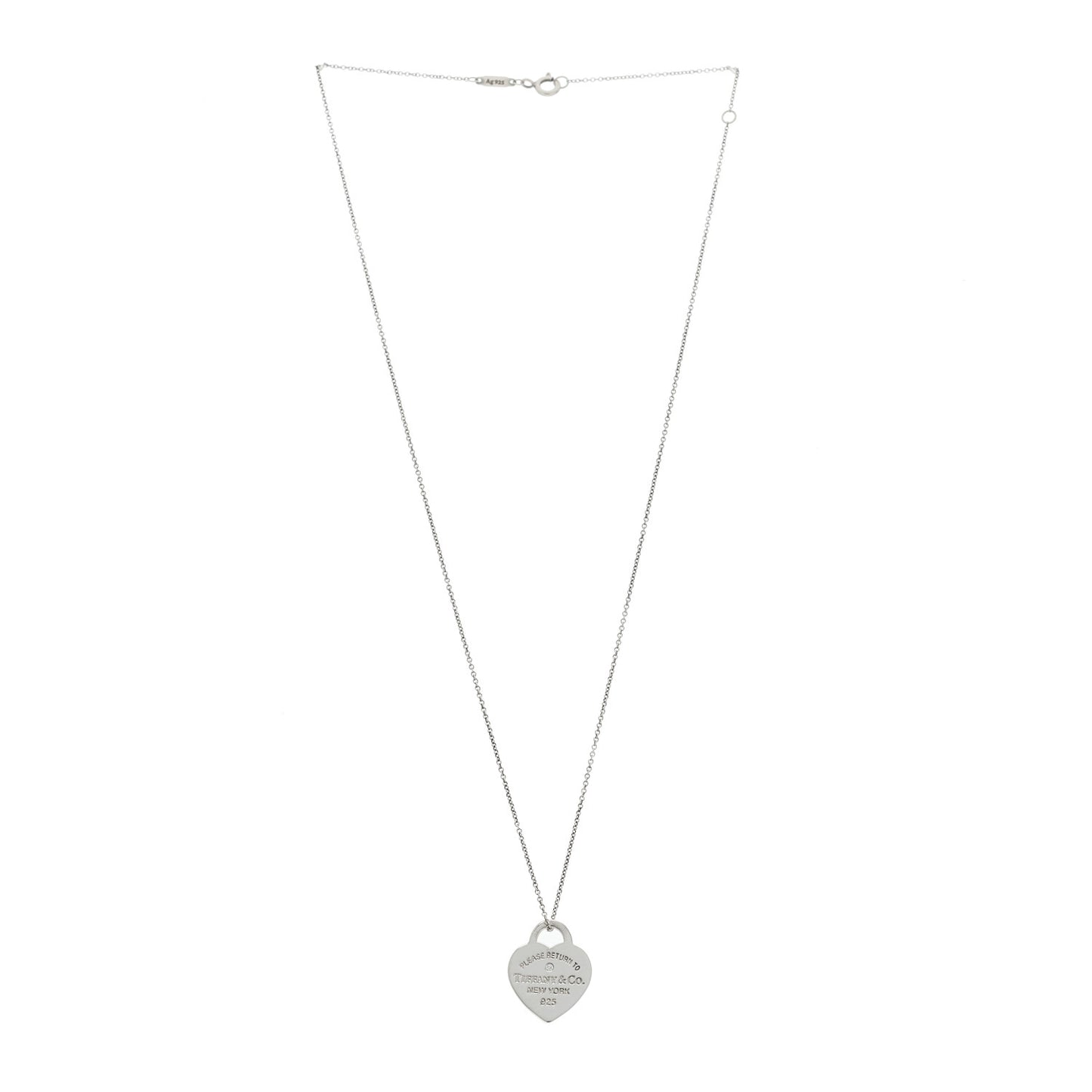 Sterling Silver Diamond Small Return to Tiffany Heart Pendant Necklace