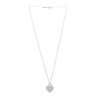 Tiffany Sterling Silver Diamond Small Return to Tiffany Heart Pendant Necklace 3 of 5