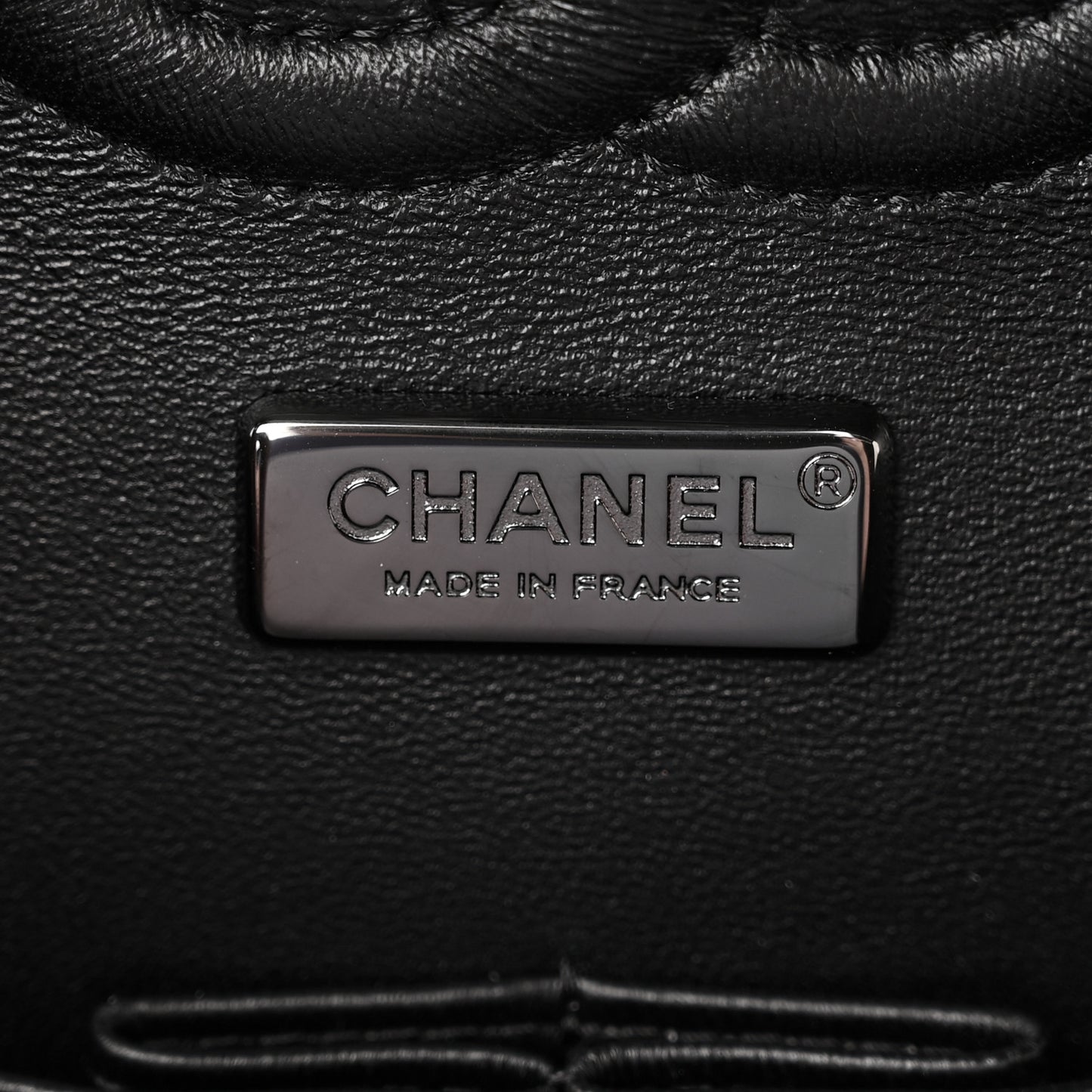 Lambskin Beaded Quilted Flower Double Flap Black